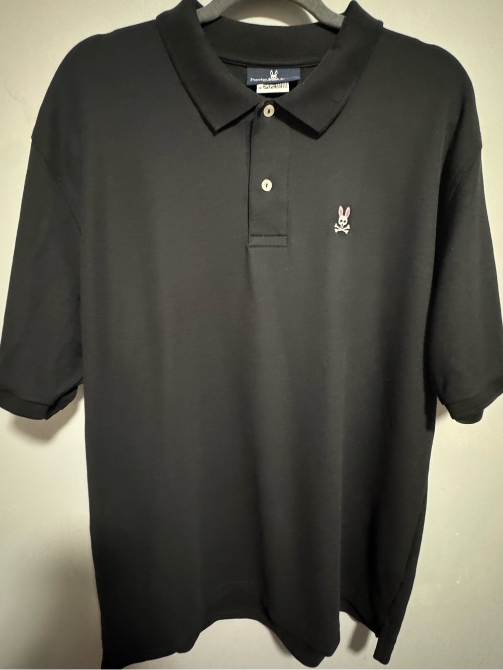 Psycho Bunny Black Short-Sleeve Polo. Size 9/XXXL